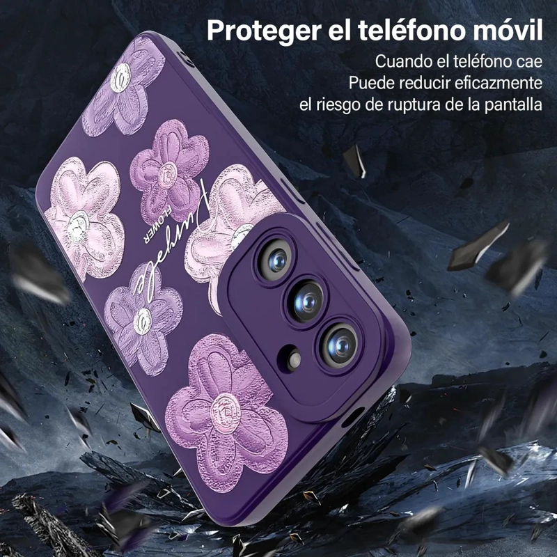 CARCASA PURPURA CON FLORES PARA SAMSUNG GALAXY S24 PLUS - 4