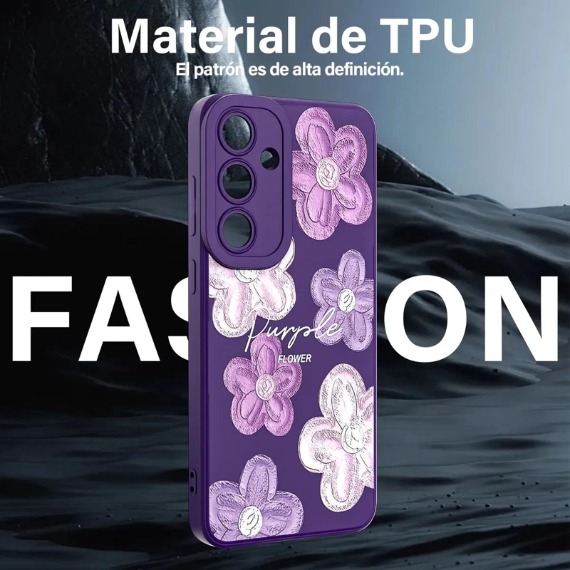 CARCASA PURPURA CON FLORES PARA SAMSUNG GALAXY S24 PLUS - 5