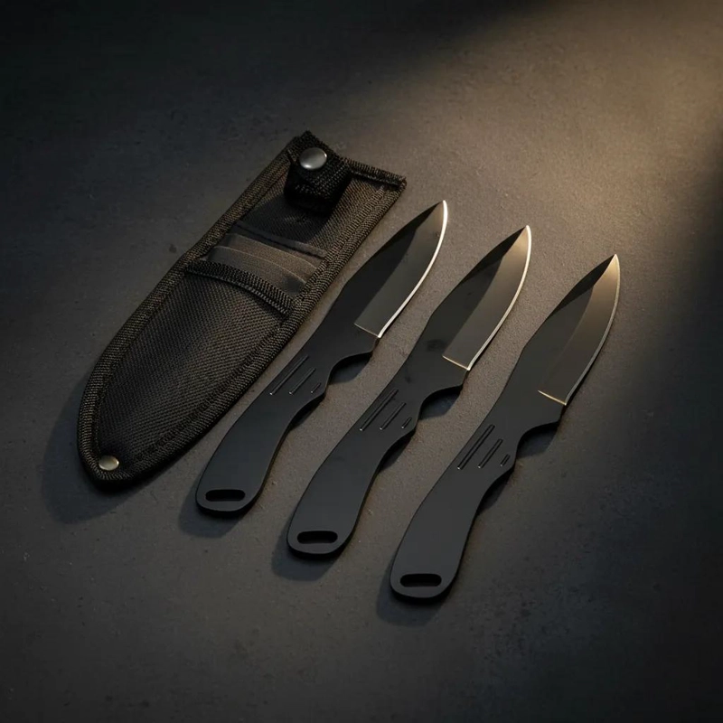 SET DE CUCHILLOS DE LANZAMIENTO CON FUNDA 3 UNIDADES - 2