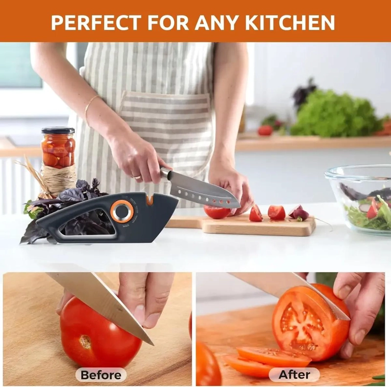 AFILADOR DE CUCHILLOS 5 EN 1 NEGRO - 4