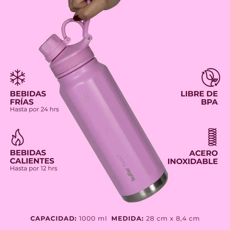 TERMO BOTELLA AGUA TE RMICA ACERO INOXIDABLE 1L - 3