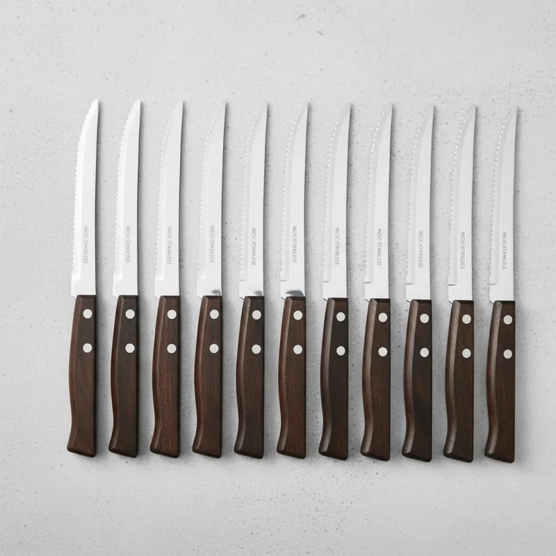 PACK 12 CUCHILLOS ACERO INOXIDABLE PARA ASADO - 1