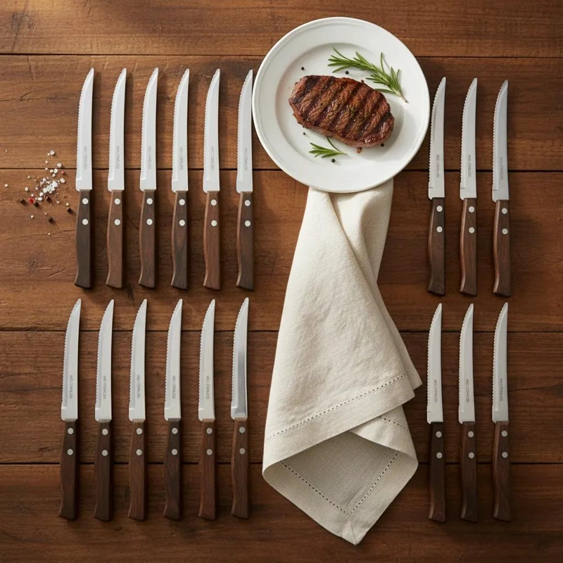 PACK 12 CUCHILLOS ACERO INOXIDABLE PARA ASADO - 2