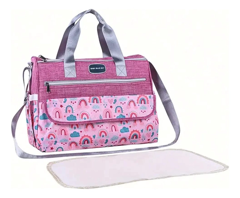 BOLSO ORGANIZADOR PAÑALERA MUDADOR BEBE  ROSA - 5