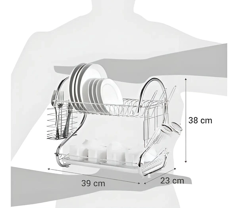 ESCURRIDOR DE VAJILLA 2 NIVELES ACERO INOXIDABLE - 2