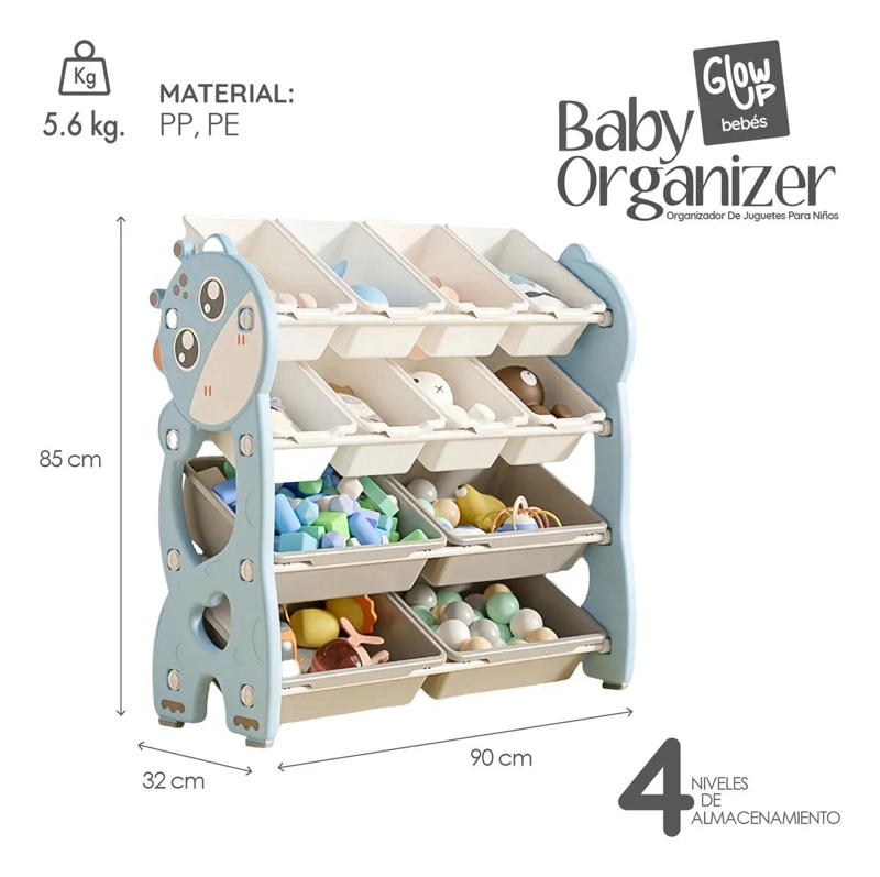 MUEBLE ORGANIZADOR DE JUGUETES CON 12 CONTENEDORES - 2
