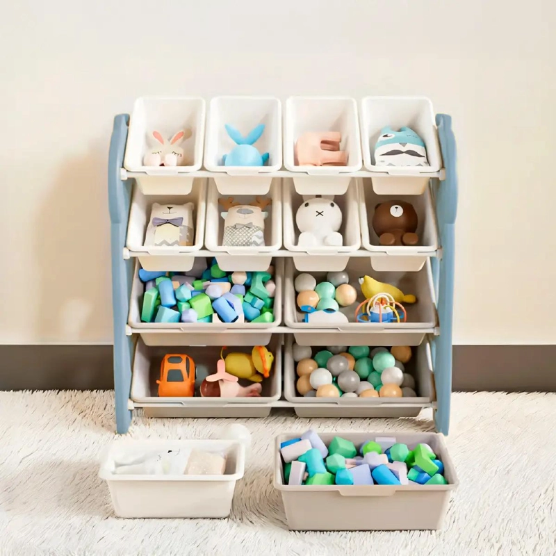 MUEBLE ORGANIZADOR DE JUGUETES CON 12 CONTENEDORES - 3