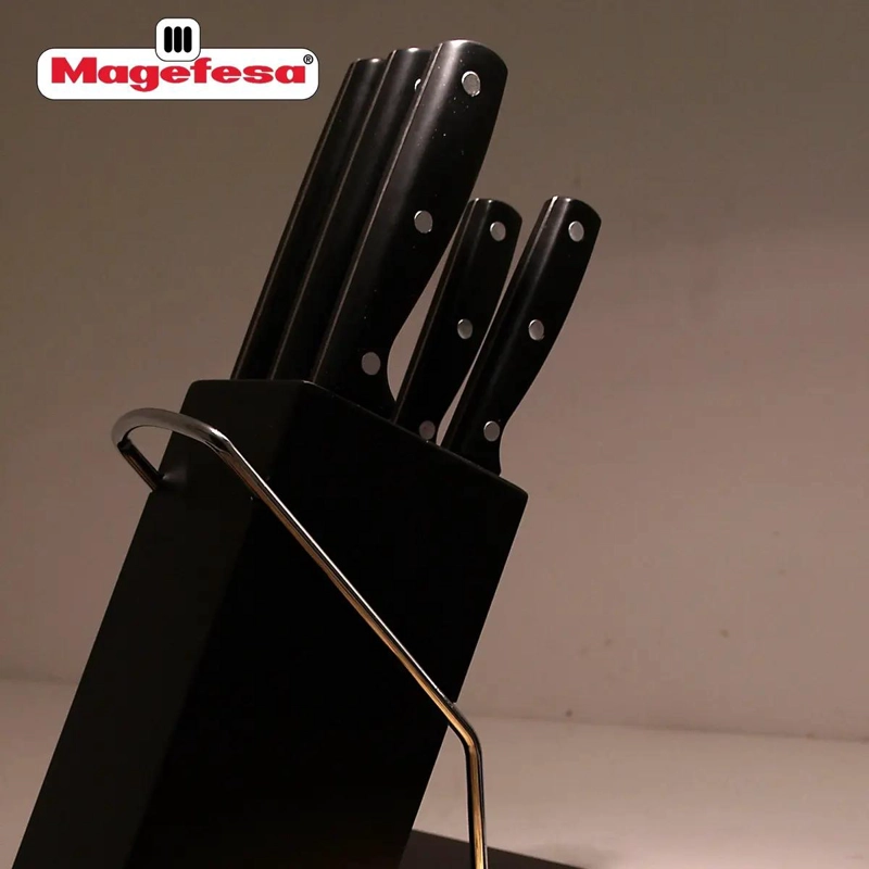 SET DE CUCHILLOS CON TACO DE MADERA 6 PIEZAS - 2