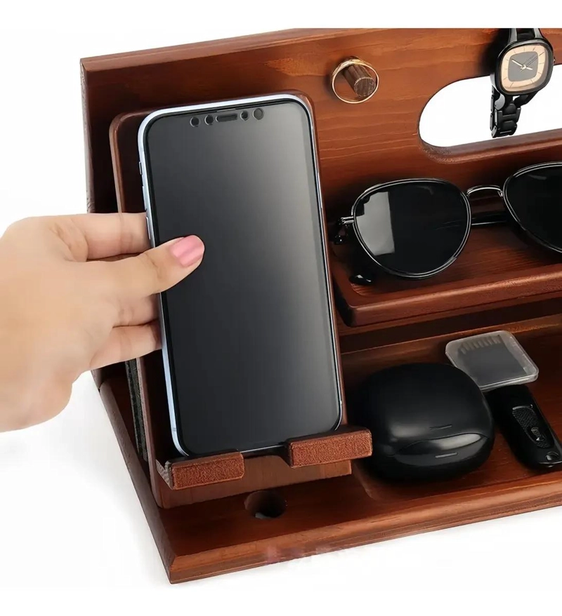 SOPORTE DE MADERA PARA CELULAR - 3