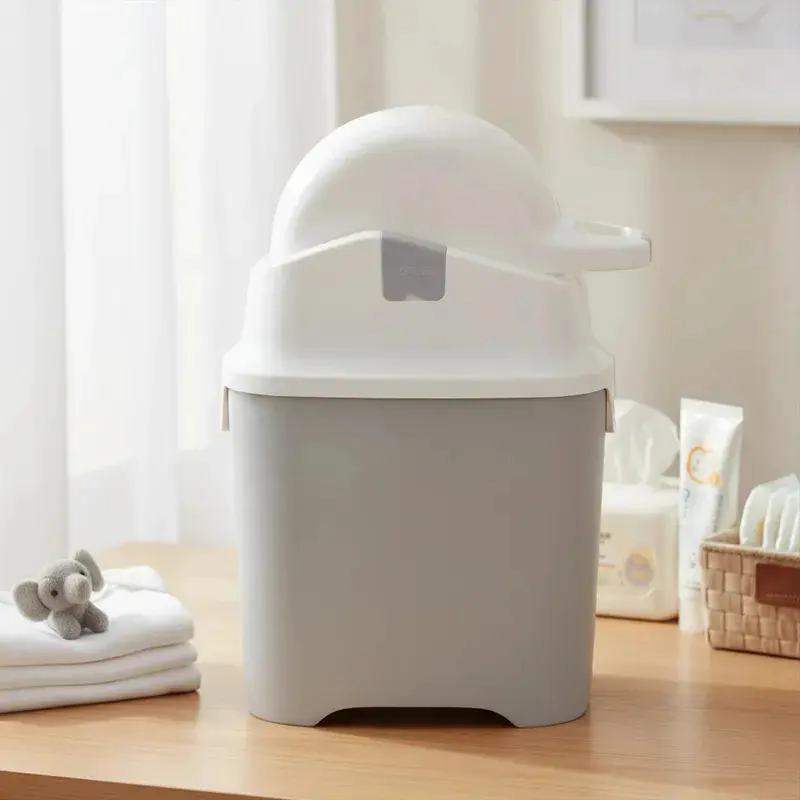 CONTENEDOR DE PAÑALES GRIS PARA BEBE S - 1