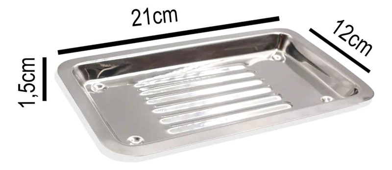 BANDEJA DE ACERO INOXIDABLE ACANALADA 20X10X2 - 3