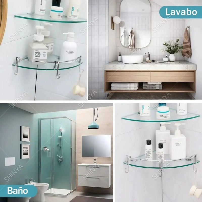 REPISA ESQUINERA DE VIDRIO PARA BAÑO 4 PISOS - 2