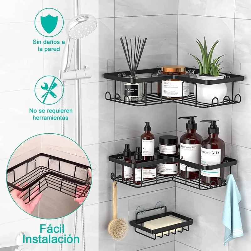 ORGANIZADOR DE DUCHA REPISA BAÑO ADHESIVO SET 3 - 5