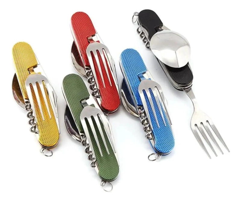 SET 6 EN 1 CUBIERTOS PLEGABLES PARA CAMPING - 5
