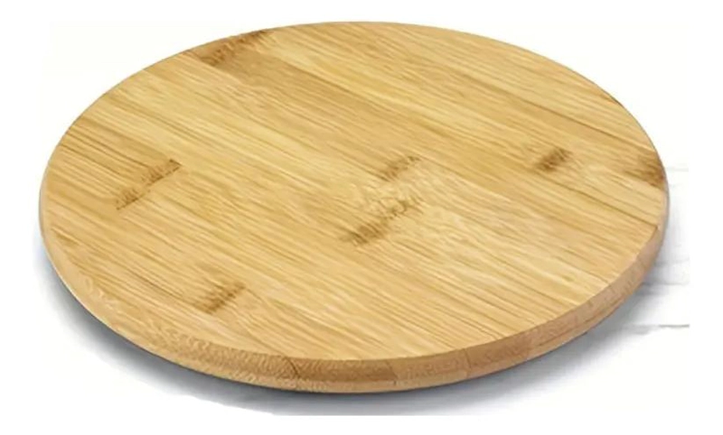 BANDEJA GIRATORIA REDONDA DE BAMBU 35 CM - 1