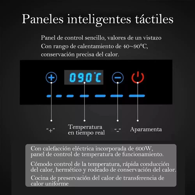 BUFFET ELE CTRICO ACERO INOXIDABLE TRES BANDEJAS 9 L - 4