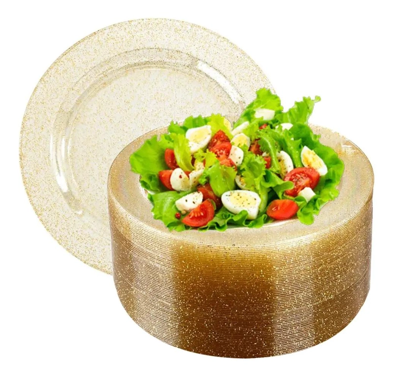 PLATOS LLANOS ELEGANTES DE PLASTICO 25 CM - 25 PCS - 1