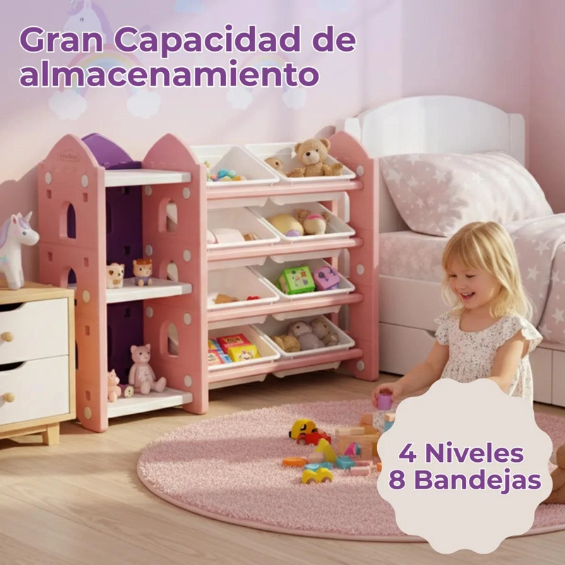 ORGANIZADOR INFANTIL CON 8 CESTAS Y 3 ESTANTES - 3