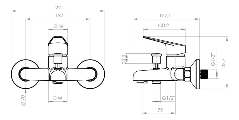 MONOMANDO GRIFO PARA TINA Y DUCHA - 5