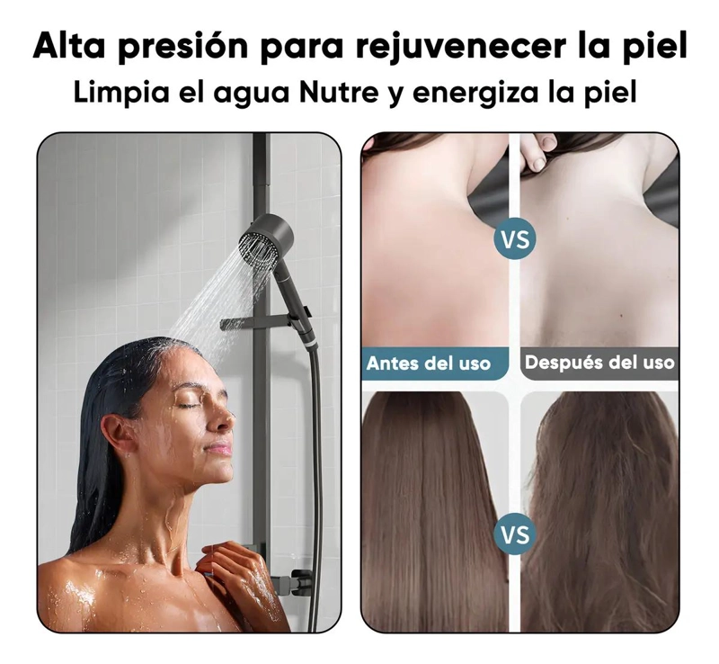 REGADERA MANO ALTA PRESION 5 MODOS CON FILTRO - 4