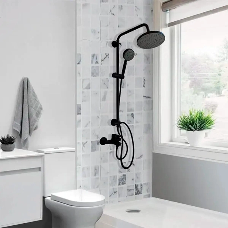 COLUMNA DUCHA VENTI NEGRA ESTILO MODERNO - 4