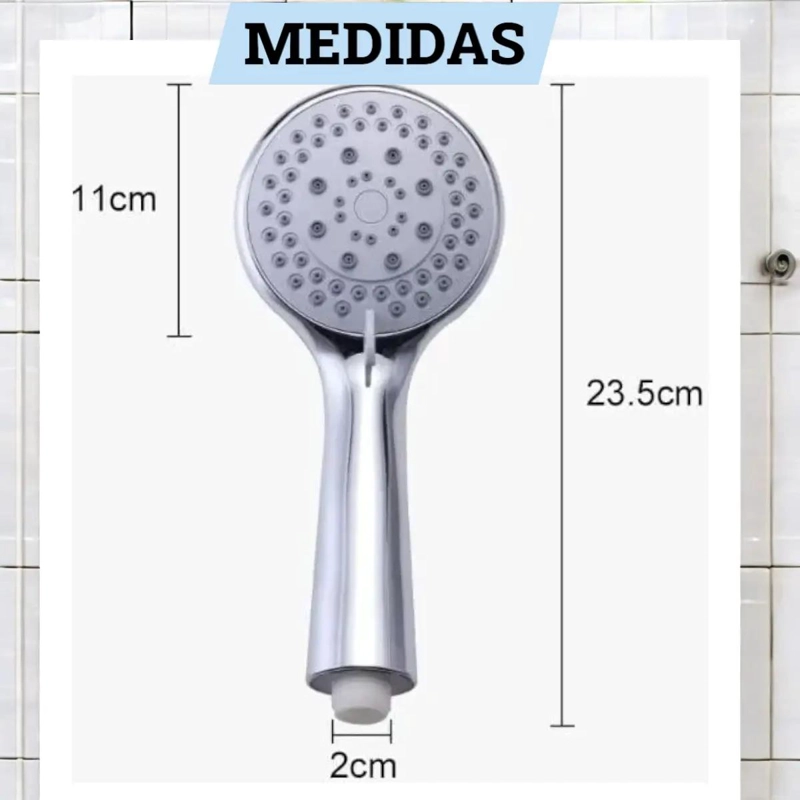 KIT DUCHA BAÑERA FLEXIBLE 2M CROMADO - 3