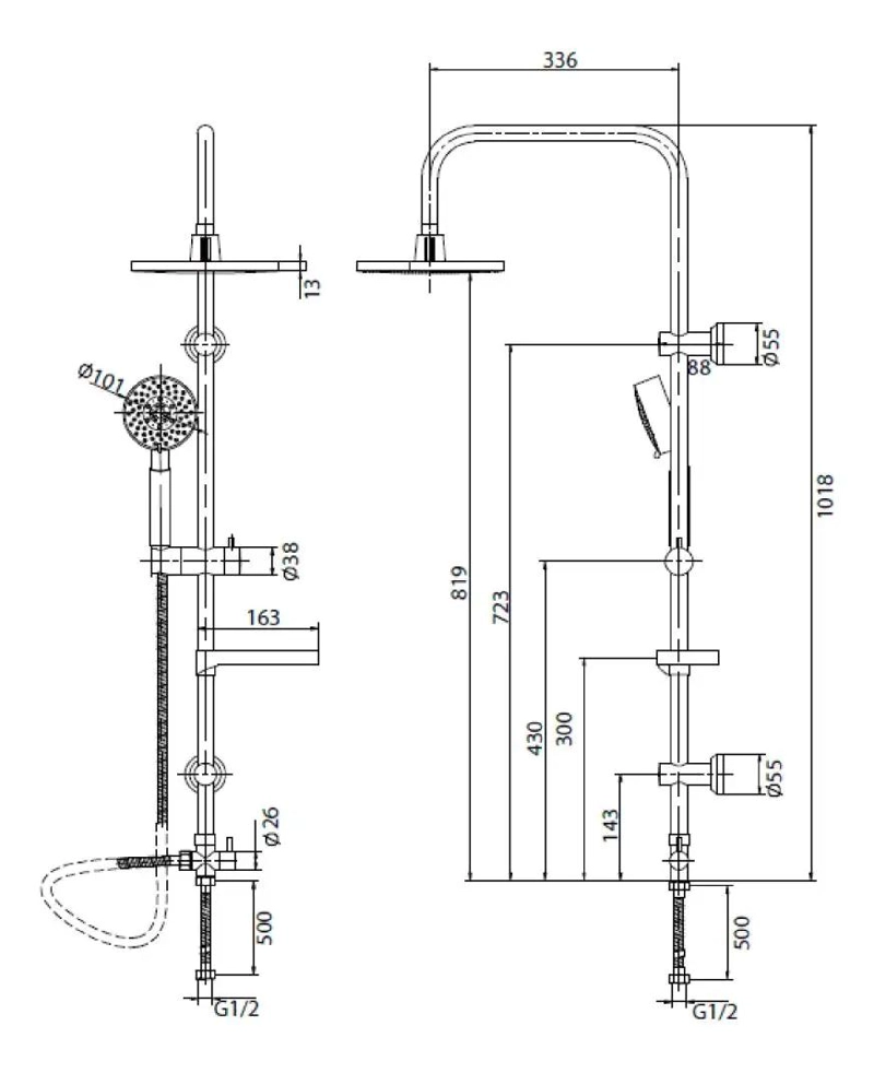 COLUMNA DE DUCHA CROMADA VENTI - 5