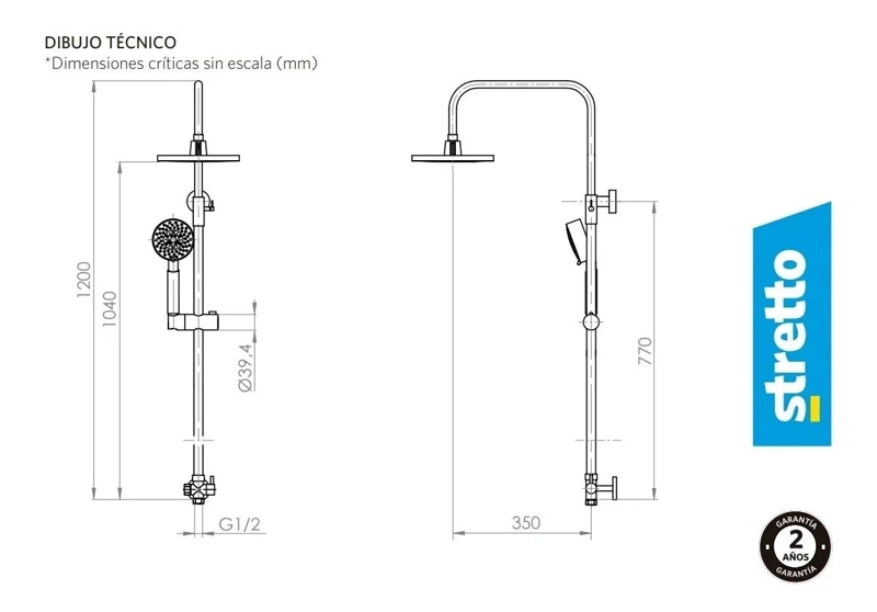 COLUMNA DUCHA VENTI NEGRO MATE - 3