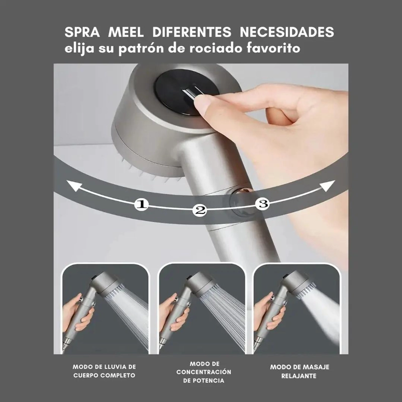 DUCHA BAÑO RELAJANTE 3 MODOS MASAJE FILTRO - 2