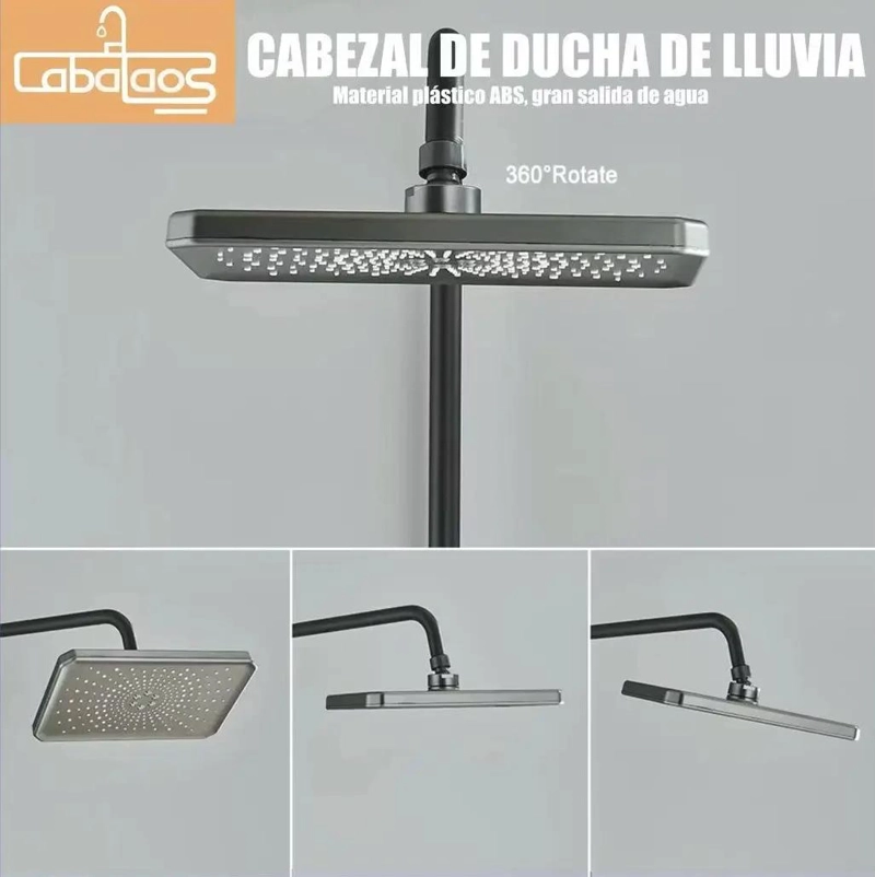 DUCHA COLUMNA MODERNA 4 FUNCIONES BOTONES NEGRO - 2