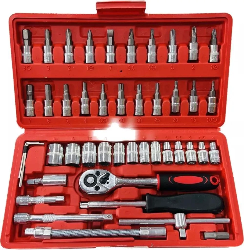 KIT HERRAMIENTAS AUTO CHICHARRA CUADRANTE 46 PIEZAS - 3