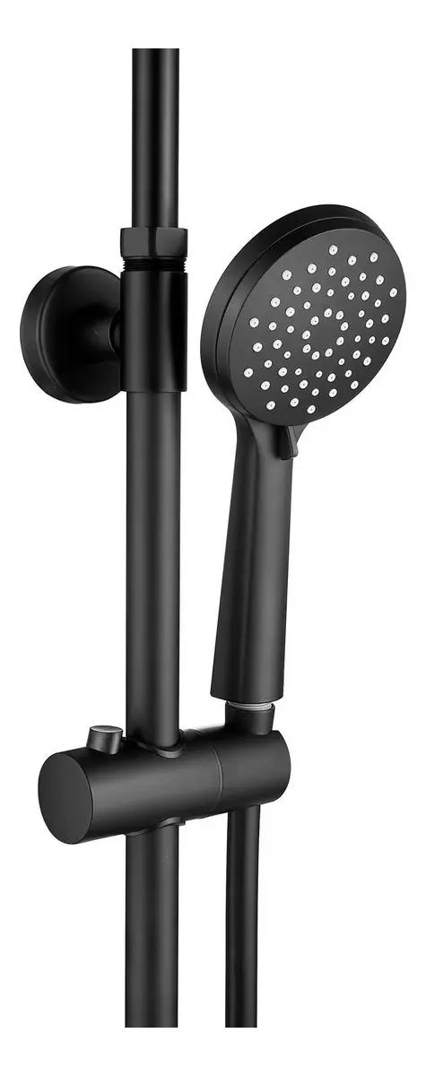 COLUMNA DUCHA NEGRA CON PLATO 25CM Y MANERAL MONOMANDO - 4