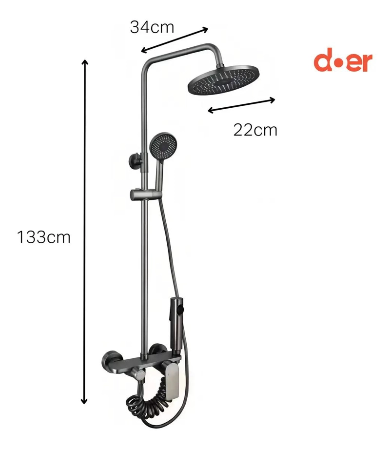 COLUMNA DE DUCHA MONOMANDO 4 FUNCIONES ACERO INOX - 3