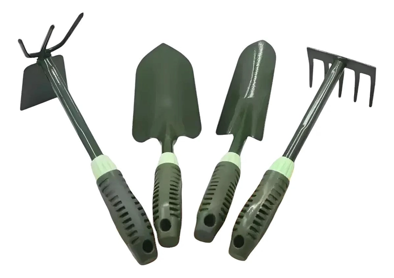 SET DE HERRAMIENTAS DE JARDIN 4 PIEZAS ACERO INOXIDABLE - 1