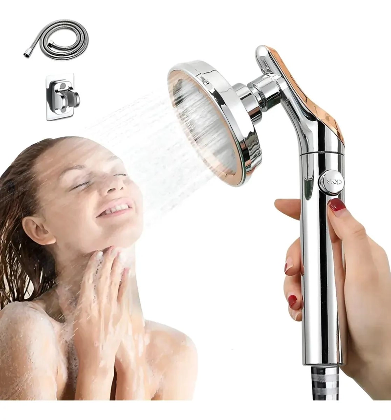 REGADERA ALTA PRESION ACERO INOXIDABLE AJUSTABLE - 1