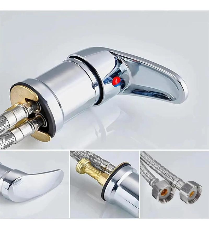 LLAVE MONOCOMANDO PARA LAVA PELO FIJO PLATEADA - 5
