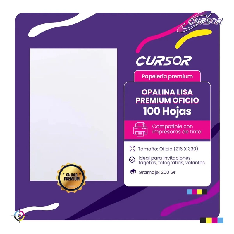 RESMA BLANCA OPALINA OFICIO 100 HOJAS 200 GR - 1