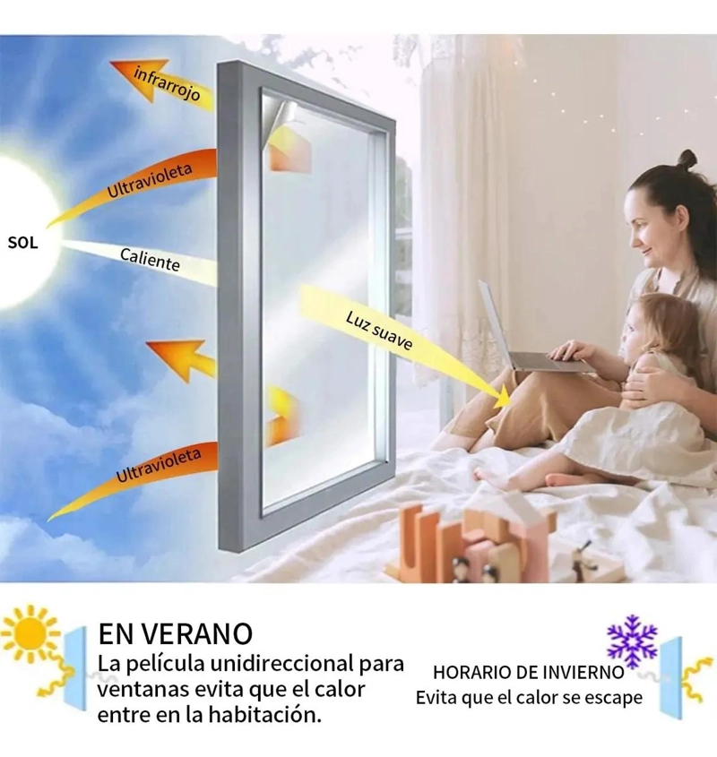 LAMINA ESPEJADA PARA VENTANAS 100 CM X 10 M - 3