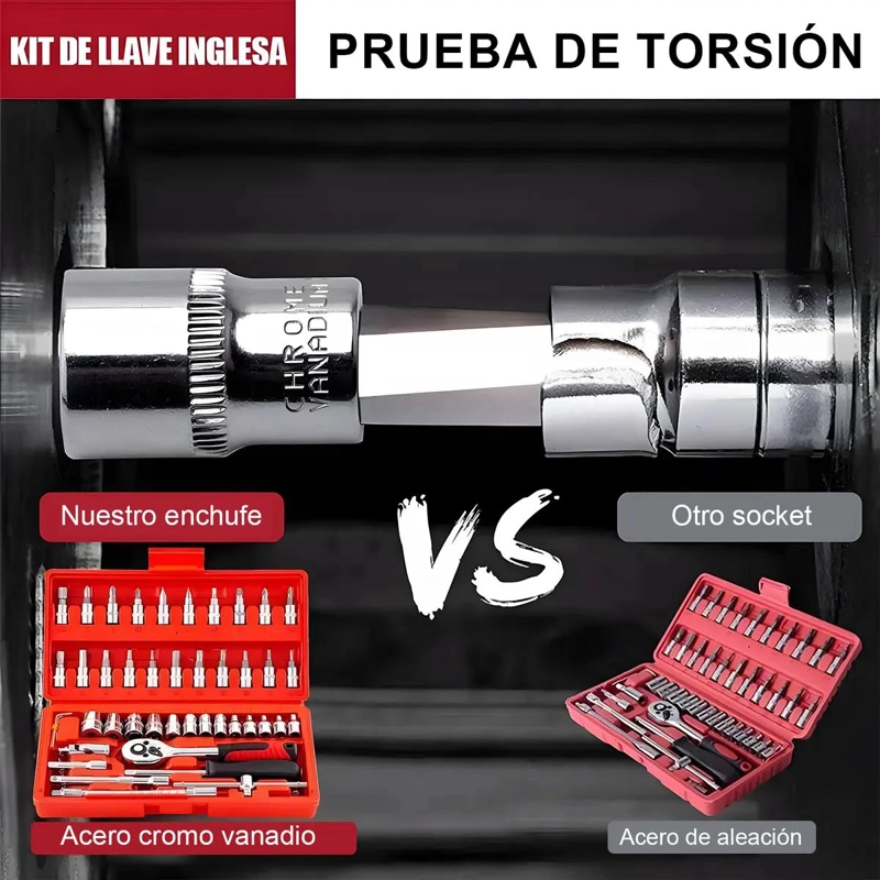 KIT DE HERRAMIENTAS 46 PIEZAS CON TRINQUETE - 6
