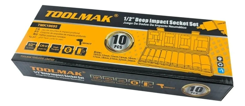 JUEGO DE DADOS DE IMPACTO 1/2 PULGADA 10 PIEZAS - 3