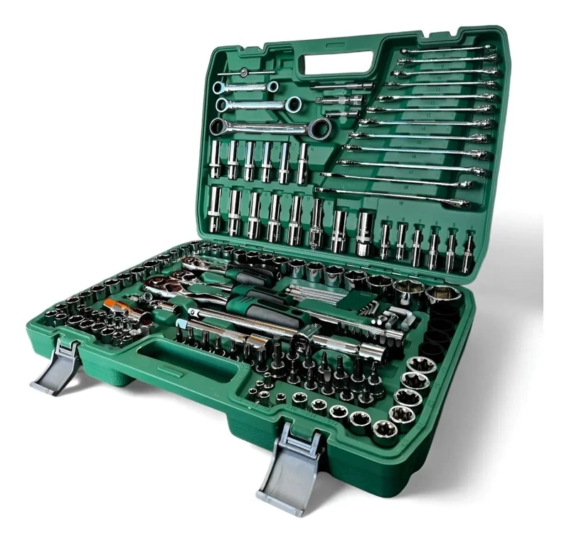 SET DE DADOS Y CHICHARRA 151 PIEZAS VERDE MUSGO - 2