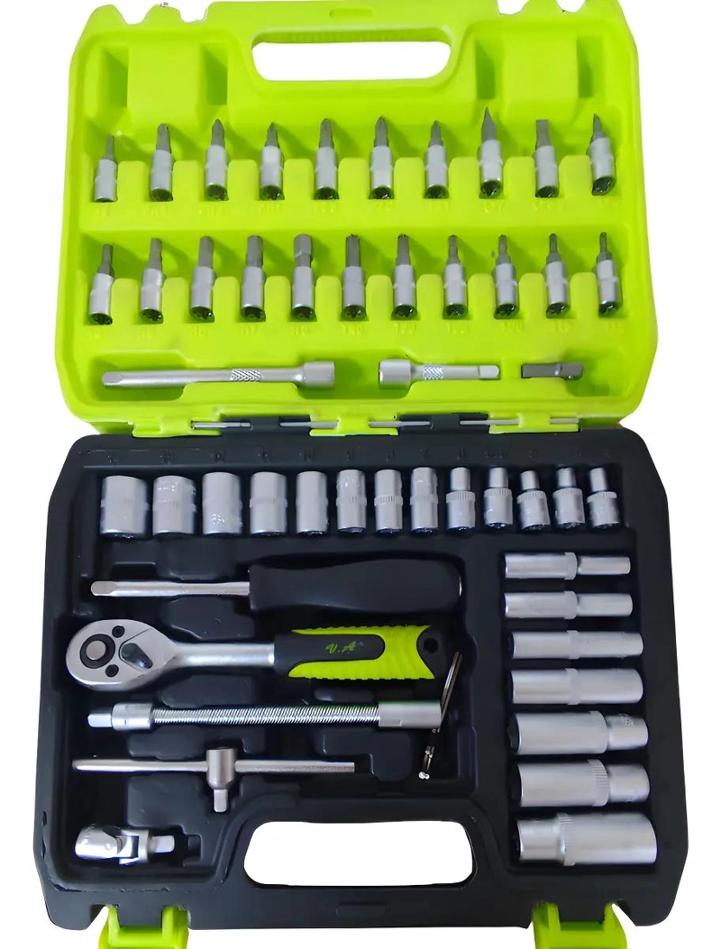 SET DE HERRAMIENTAS 53 PIEZAS ACERO CARBONO VERDE - 1