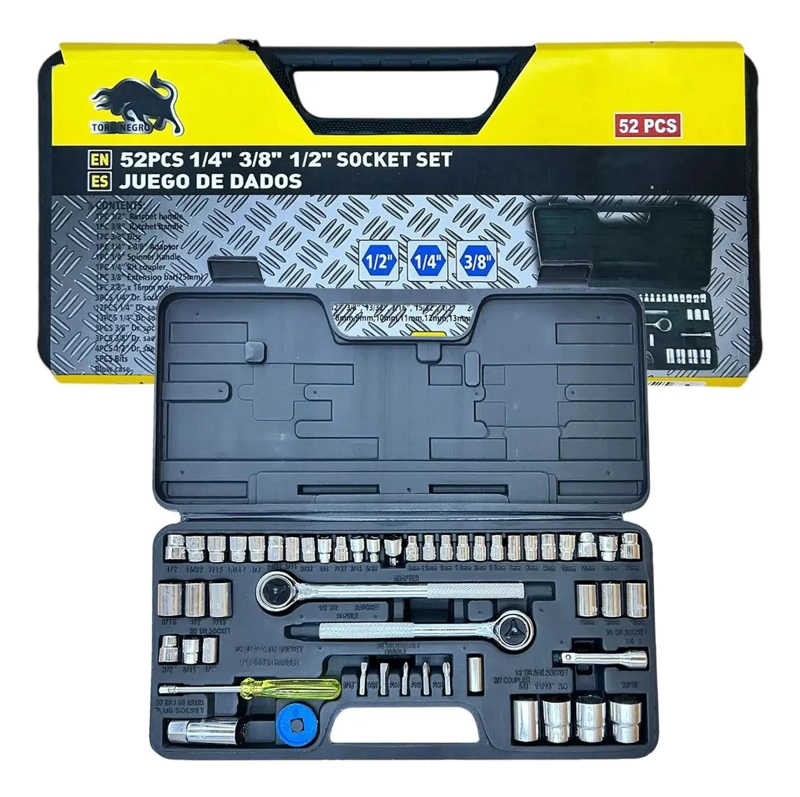 SET DE HERRAMIENTAS CON DADOS 52 PIEZAS ACERO - 1