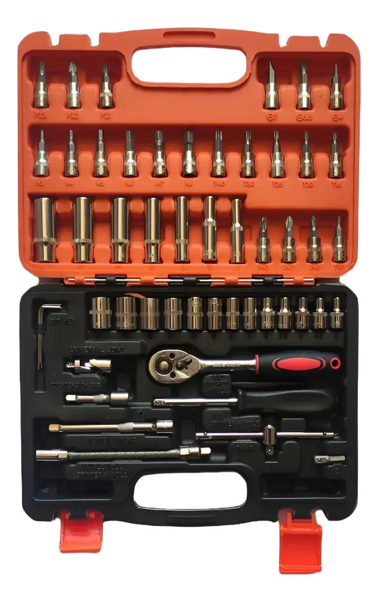 SET DE HERRAMIENTAS CON DADOS Y CAJA 53 PIEZAS 1/4 PULG - 3
