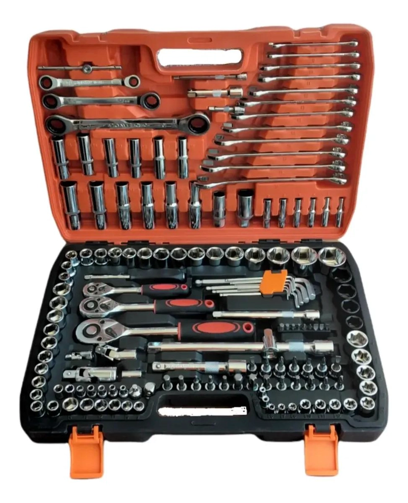 SET DE DADOS Y HERRAMIENTAS 150 PIEZAS CON RATCHET - 1