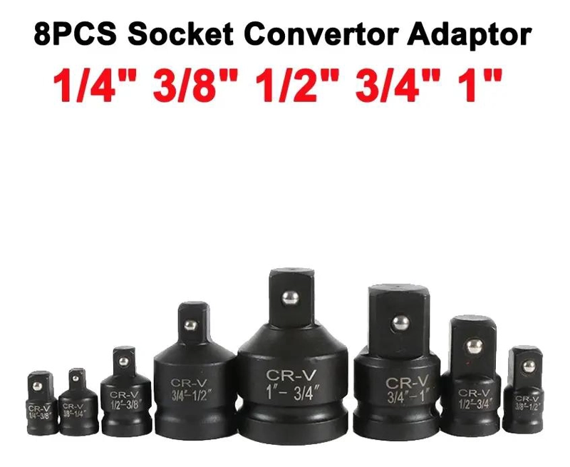 CAJA CON 8 DADOS ADAPTADORES CUADRANTE 3/4 PULG - 4