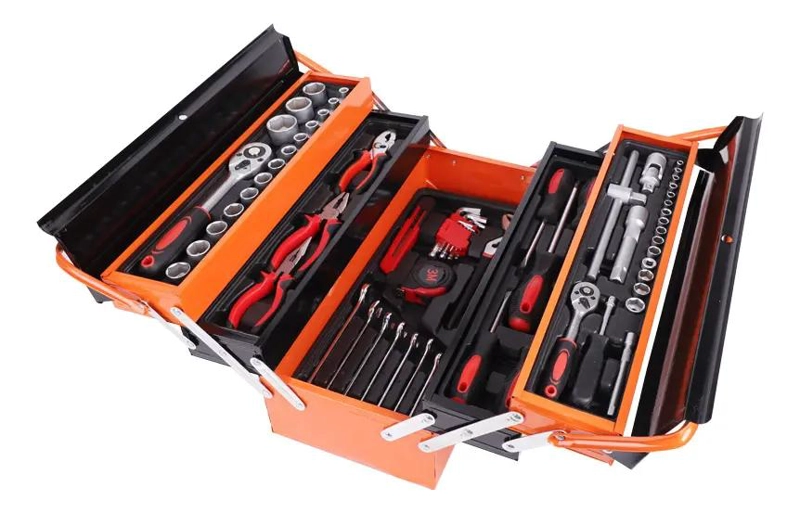 CAJA METALICA DESPLEGABLE CON KIT COMPLETO DE HERRAMIENTA - 2