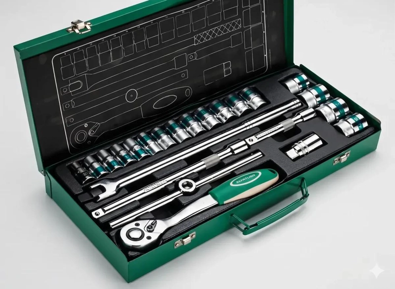 JUEGO DE DADOS 1/2'' 24 PIEZAS CON CAJA METALICA - 2