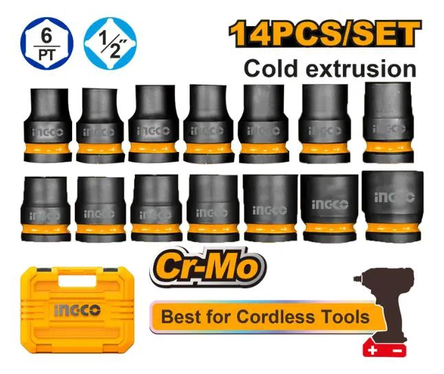 KIT 14 DADOS DE IMPACTO ENCASTRE ½'' COLOR NEGRO - 3