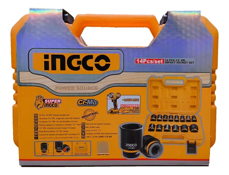 KIT 14 DADOS DE IMPACTO ENCASTRE ½'' COLOR NEGRO - 5